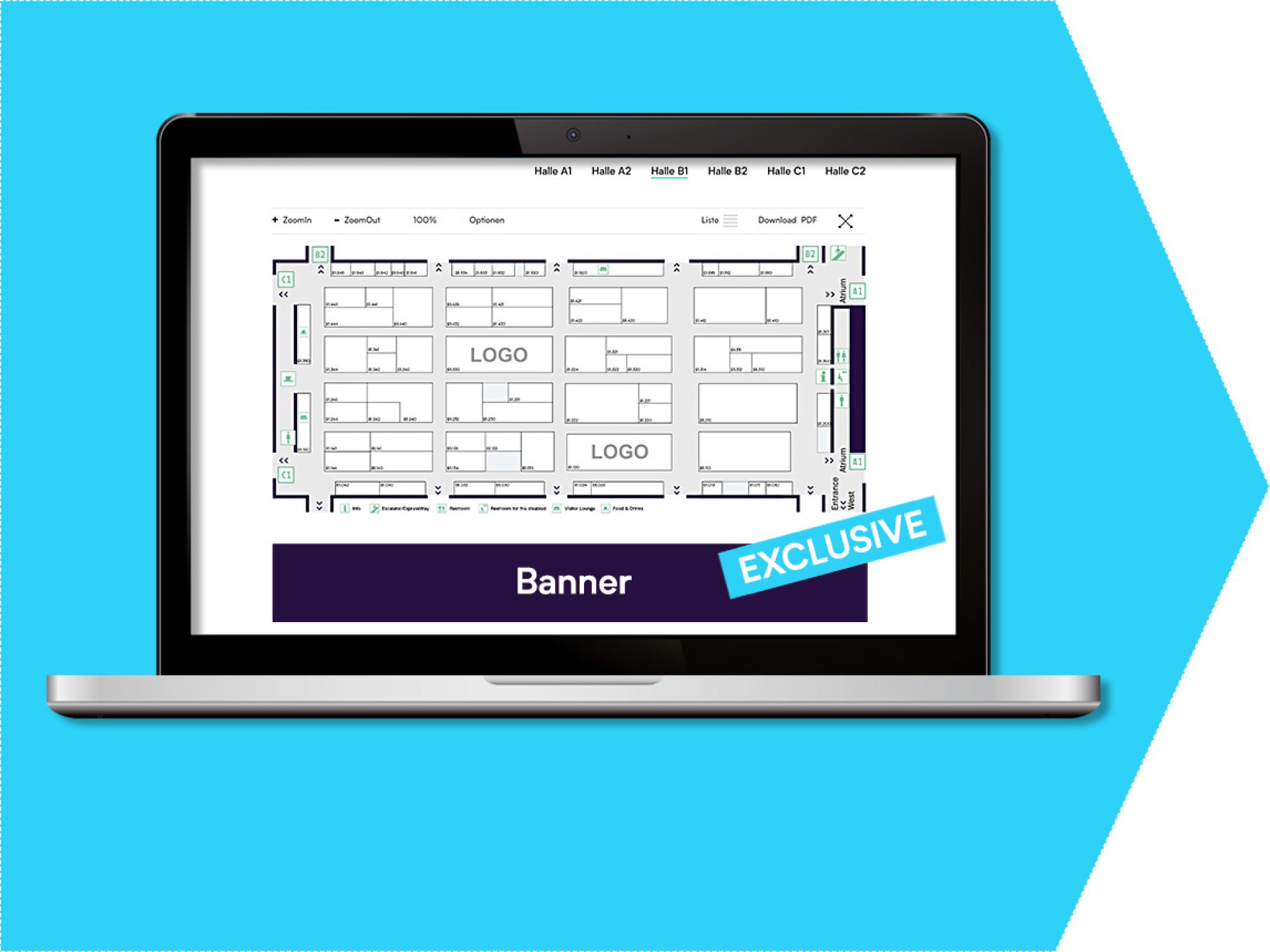 Banner placement directly in your online hall plan