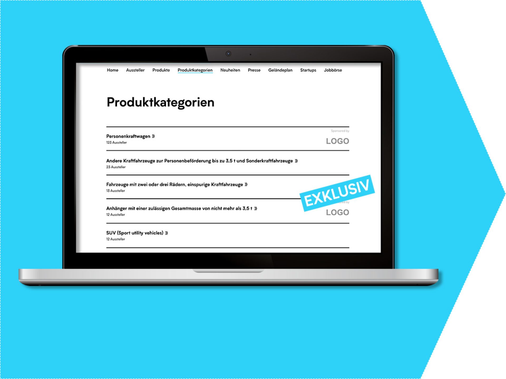 Logoplatzierung in der Produktkategorie